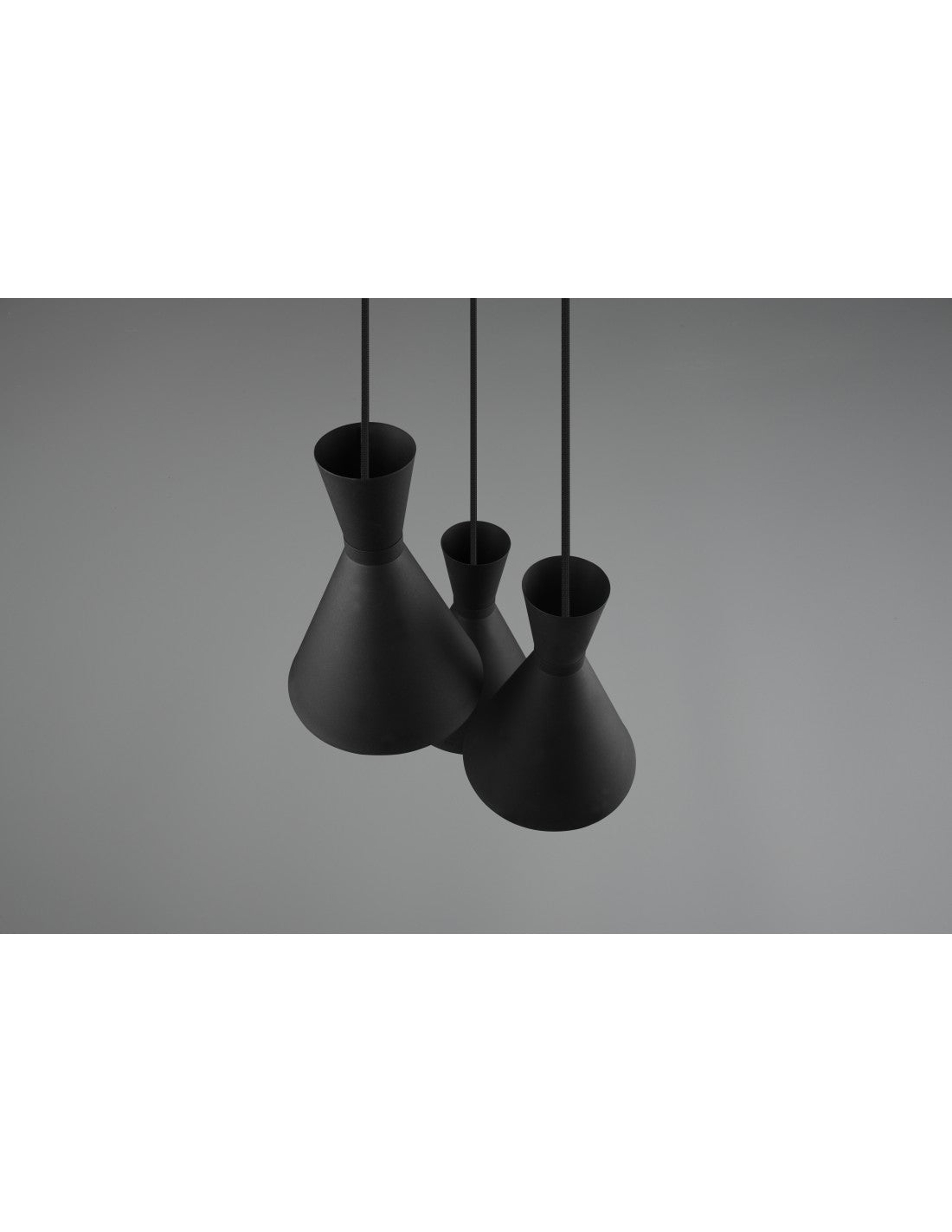 Lámpara Enzo Redonda 3xE27 Negro Mate Trio Lighting