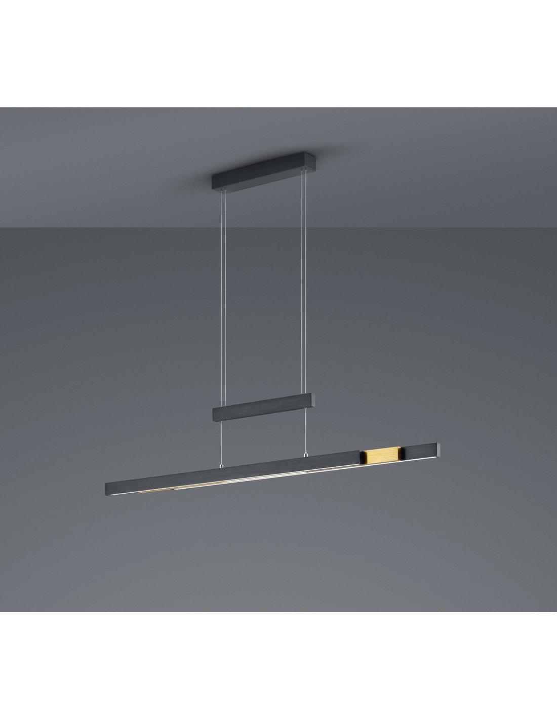 Lámpara de oficina moderna Trajan con atenuador táctil doble LED, iluminación en trío de latón y negro