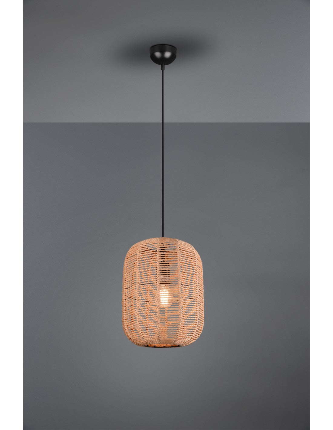 Runa Lámpara de Suspensión Fibra Natural Difusor Ø35 cm Trio Lighting