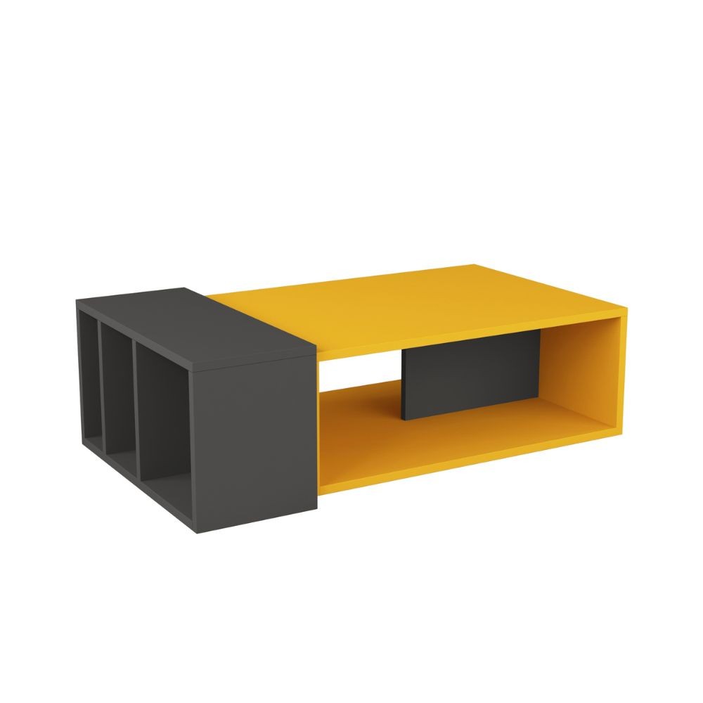 Mesa de centro Anita en color mostaza antracita