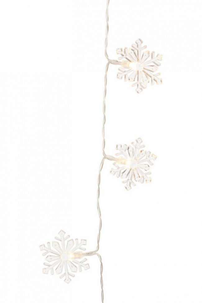 12x Cadena decorativa 12L Copo de nieve clásico