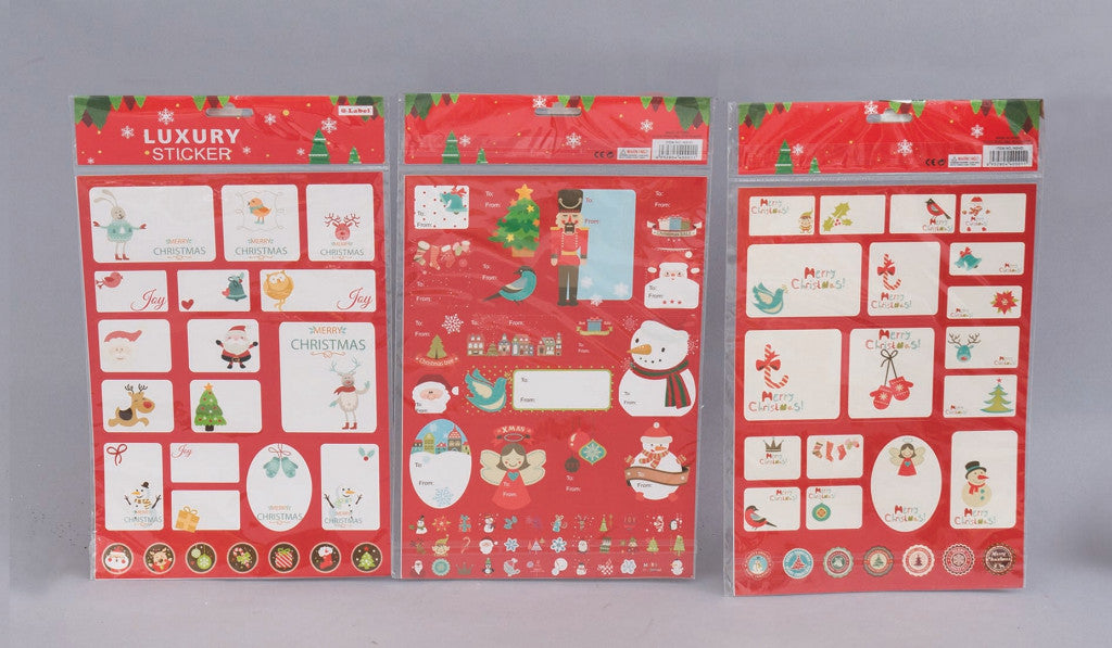 50 pegatinas de paquete de papel en carpeta cm.21X35 modelos surtidos decoración navideña