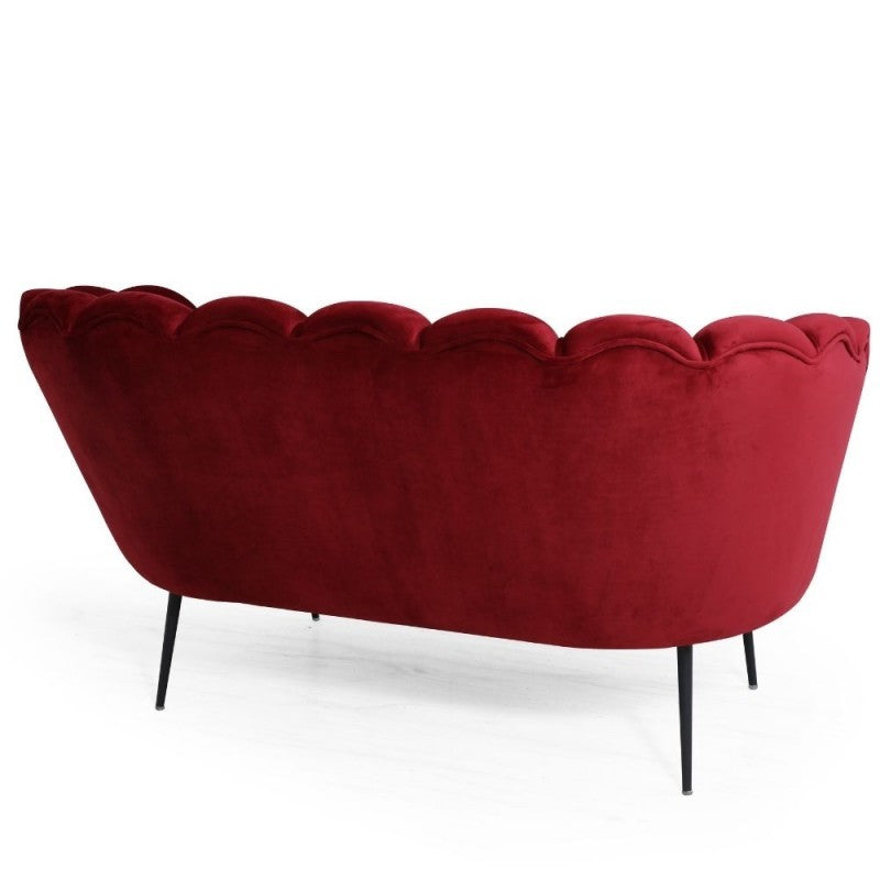 Sofá de dos plazas Orel en terciopelo concha rojo 135x76,5xh cm. 79