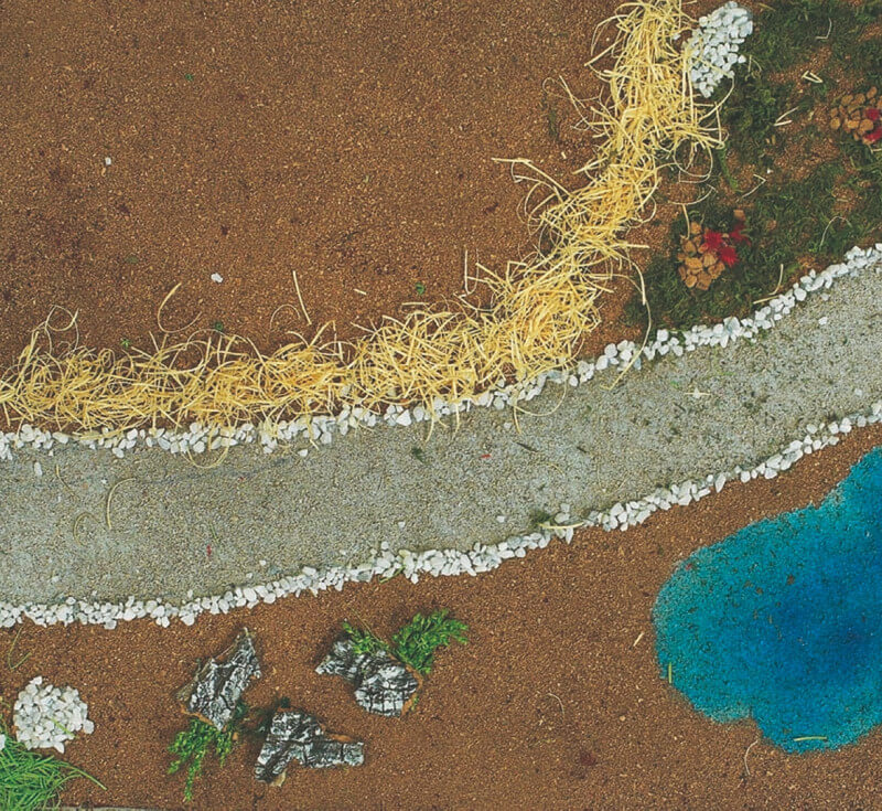 Papel de paisaje 50x70 cm con decoración de calles y estanques para belén