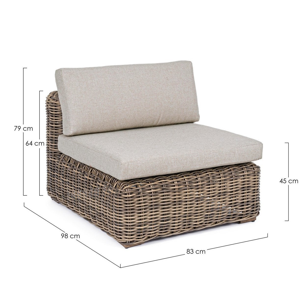 Sillón de exterior Coraline con cojines.