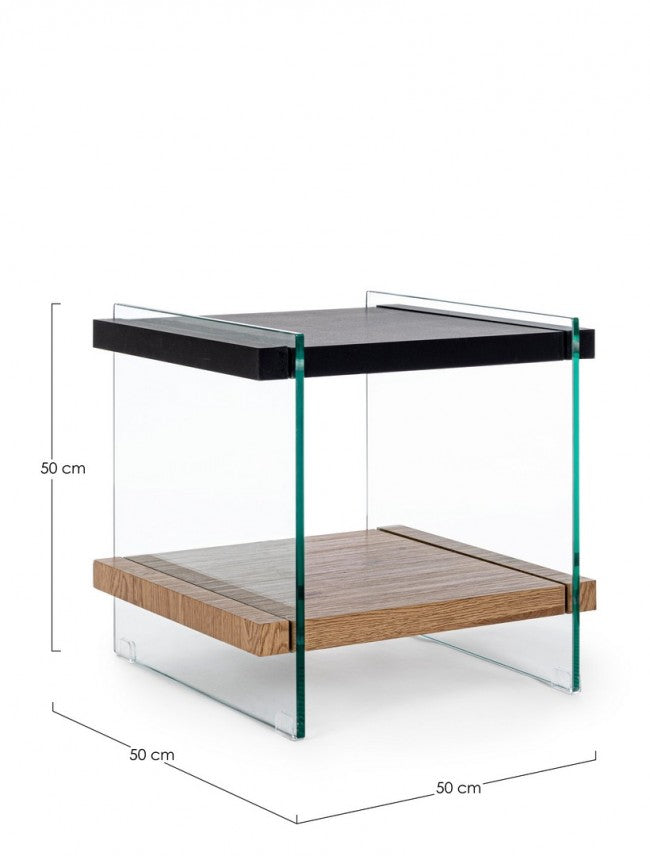 Mesa Centro 2P Line Madera Negro 50X50