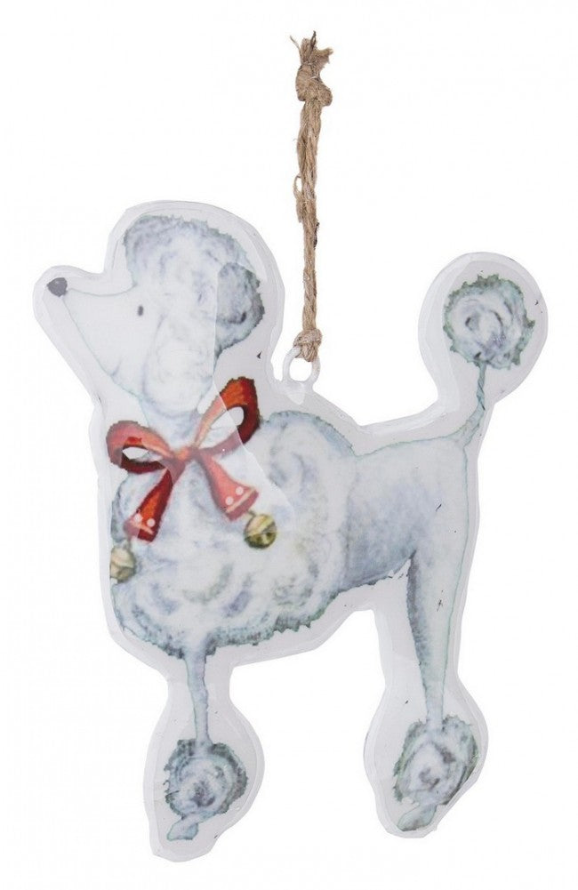 12x Colgante de perro caniche rosado