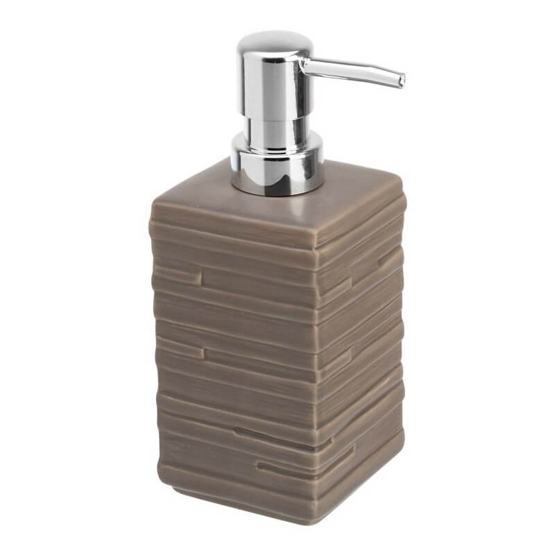 Dispensador de Jabón de Baño Cerámica Gris Línea Brik