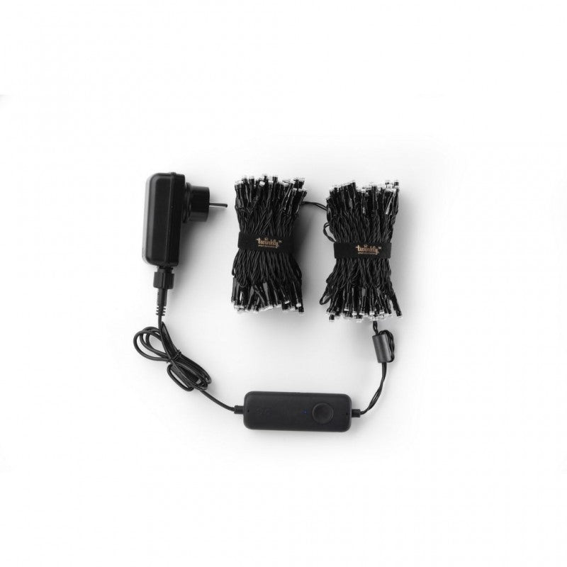 Twinkly STRINGS Luces navideñas inteligentes 250 LED RGBW Cable negro de segunda generación