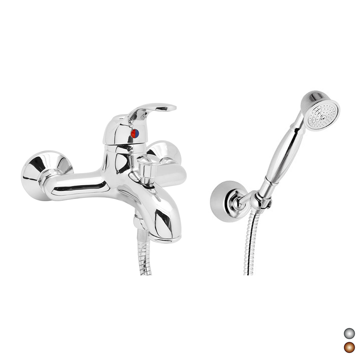 Mezclador monomando de bañera serie Coppered Class