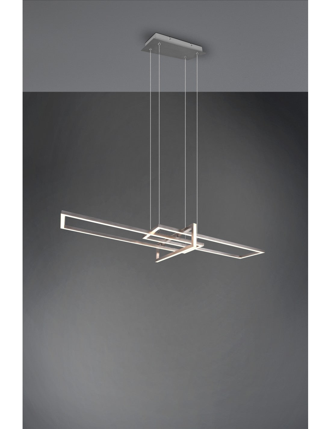 Salinas Suspensión 3 LEDs Rectángulo 34w Níquel L110 cm Regulable Trio Lighting
