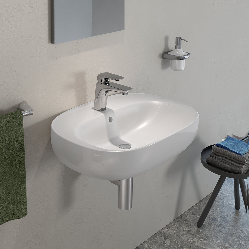 Lavabo suspendido ovalado Illusion - Un orificio 60 cm