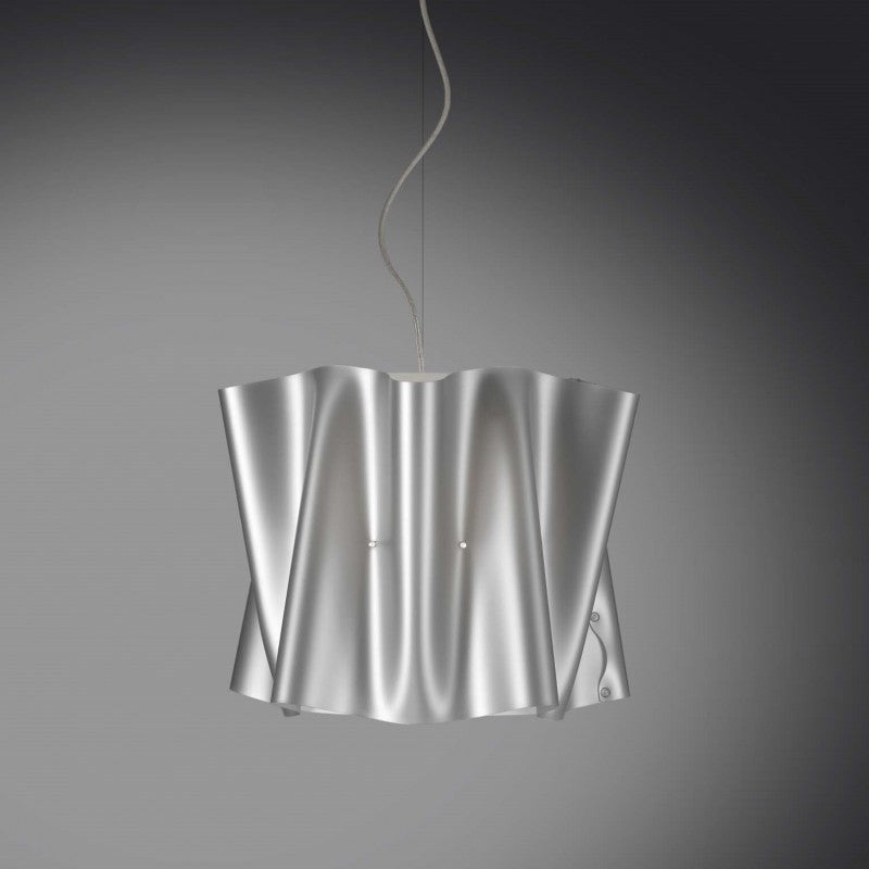 Lámpara colgante FOLIO con pantalla Polilux Plata diámetro 40x h37 cm