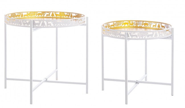 Set2 Mesita Alizee Blanco-Oro