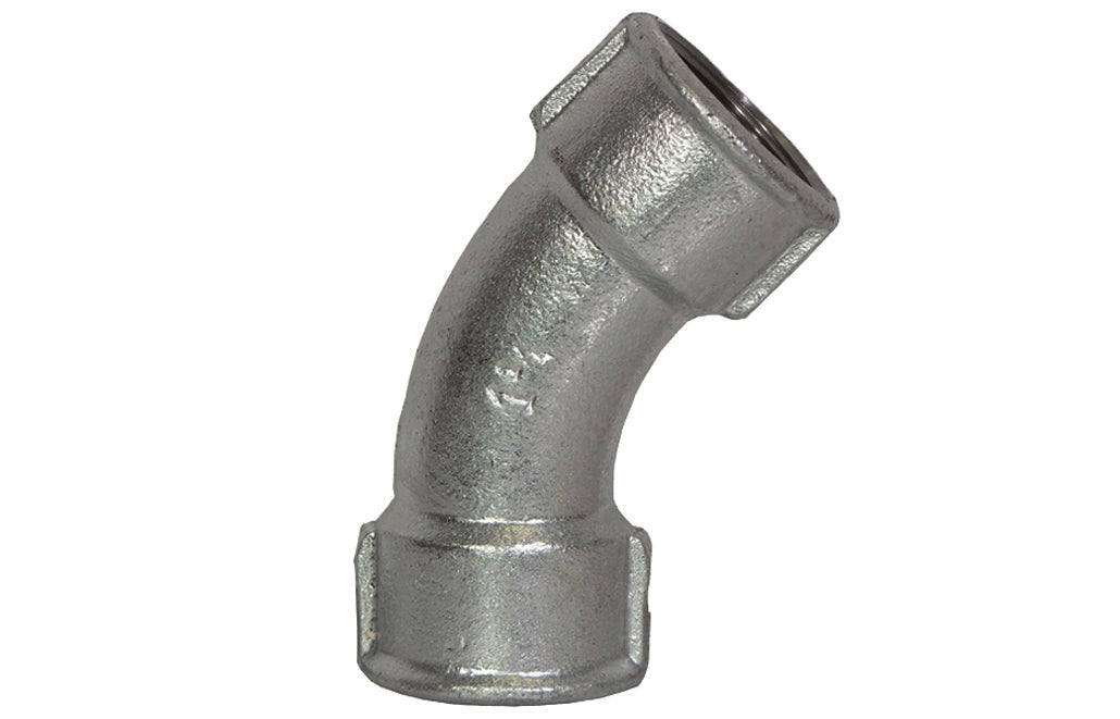 Codo largo galvanizado 45° 4"