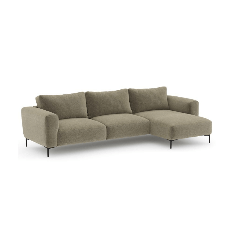 Divano Audrey tessuto costine beige penisola reversibile EFFEZ