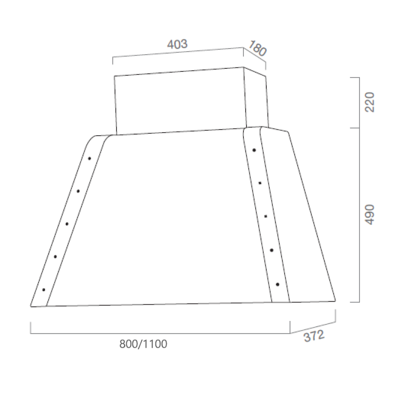 Campana extractora DAYTONA en acero inoxidable plateado 110 cm