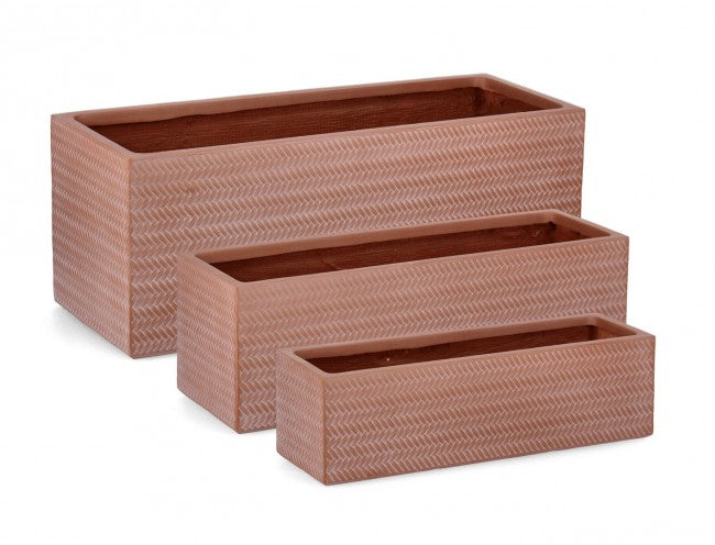 Set3 P.Jarrón Tressage Rett Terracota