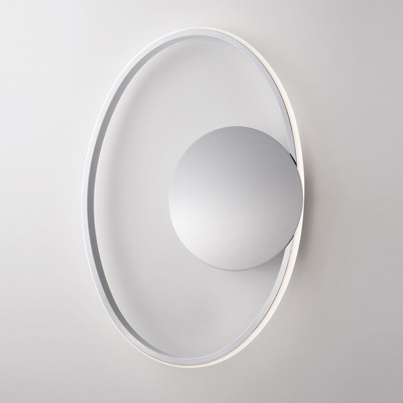 Lámpara de techo de metal cromado pulido y aluminio con LED integrado 42x30x h8 cm