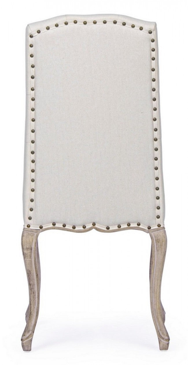 2x Silla tapizada de tela de estilo clásico