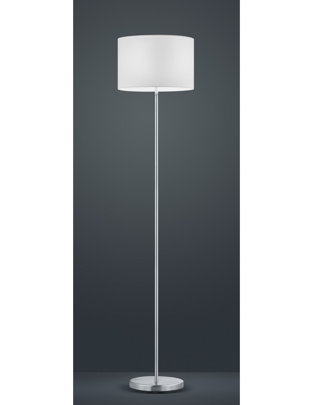 Lámpara de Pie Hotel Níquel Pantalla Tela Blanca Ø35 cm Trio Lighting