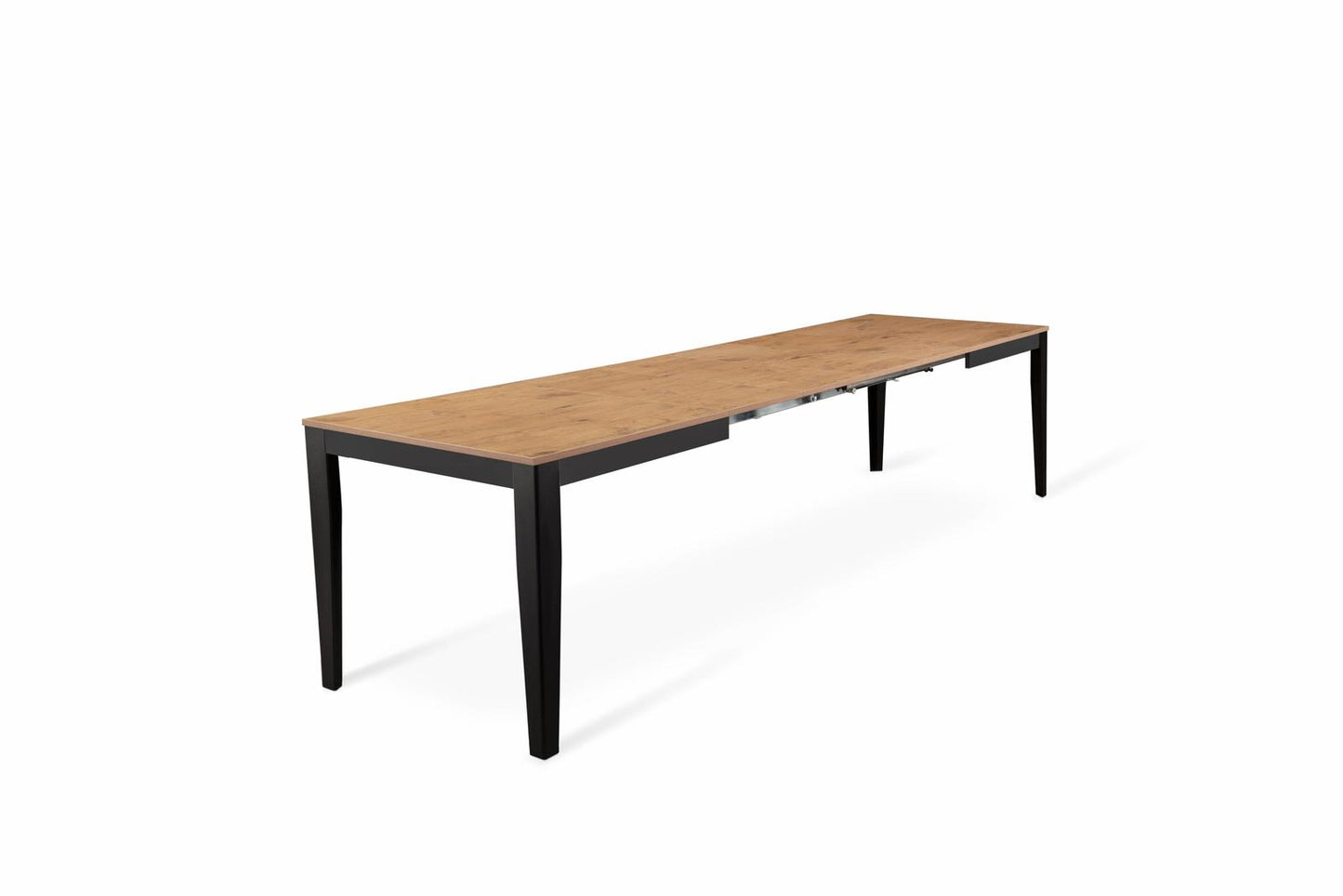 Mesa extensible roble-negro 80 cm x 130- 290 cm Alt. 76 cm