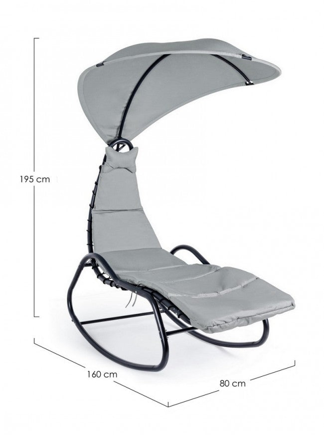Chaise Longue mecedora de exterior Baffin antracita