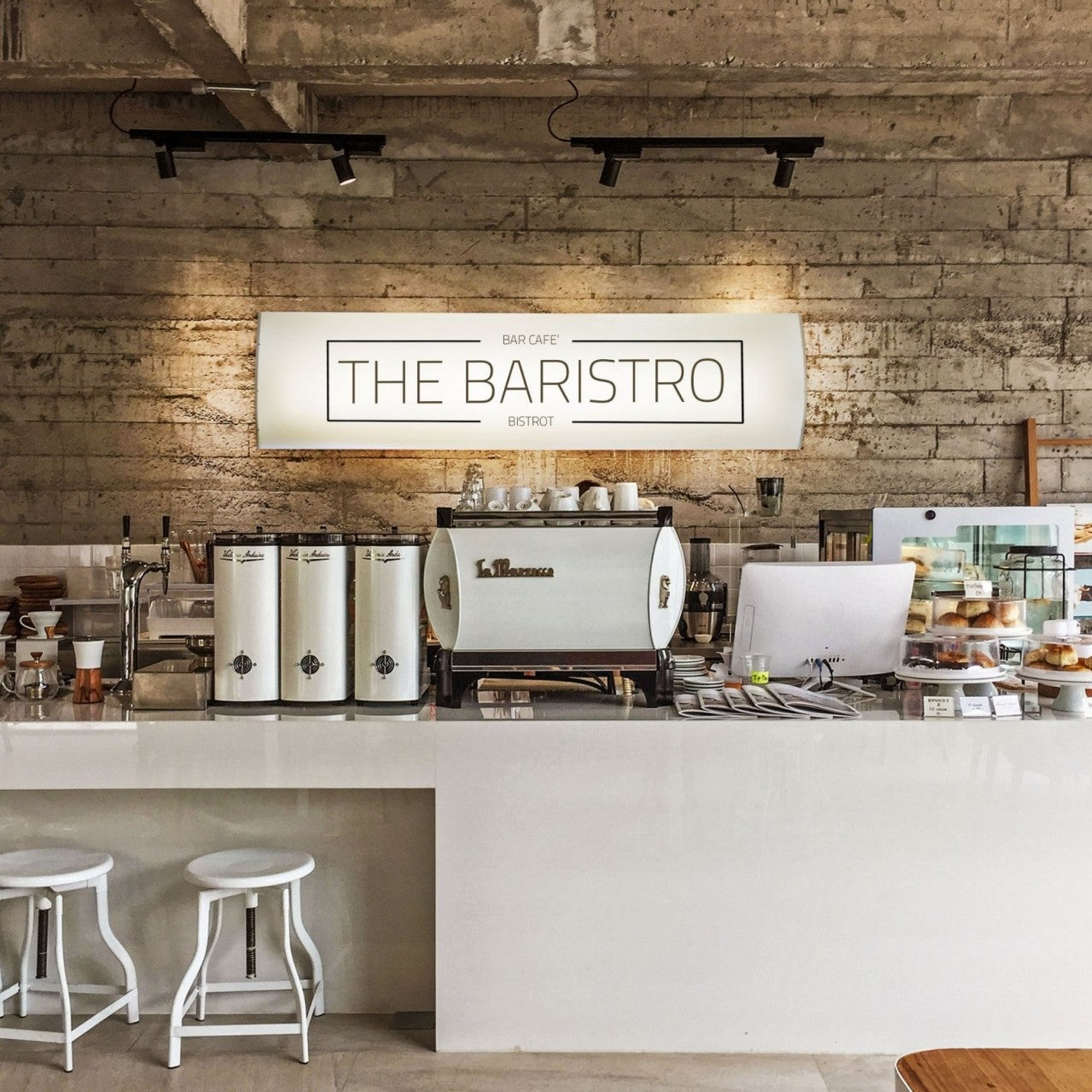 Plafón más Aplique LED Integrado Personalizado en Plástico Blanco Cm. 157x42x13h