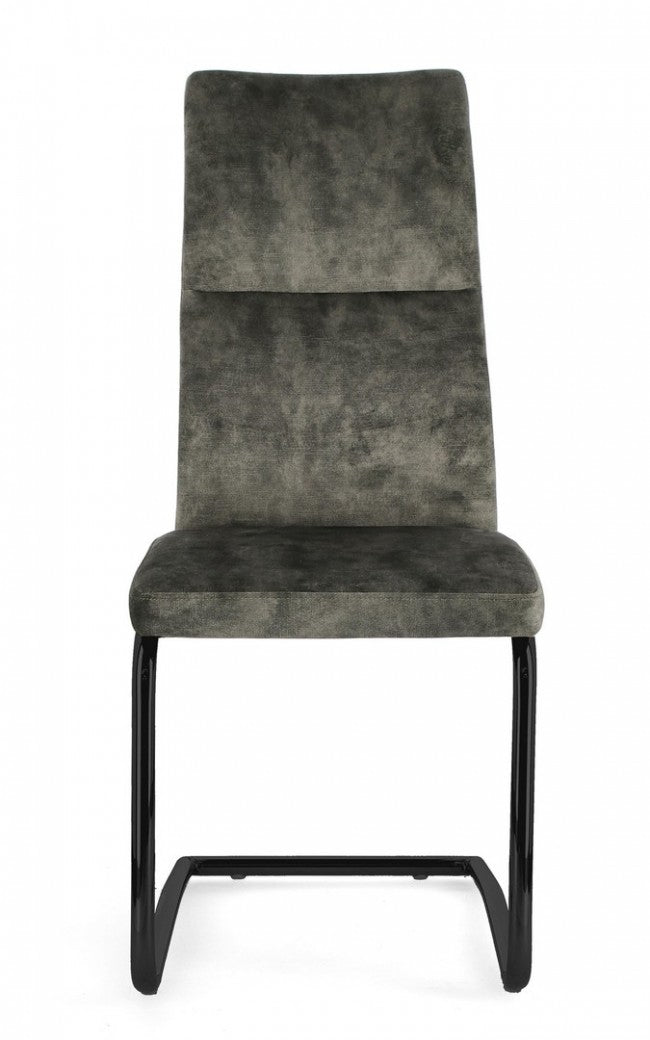 4x Sillas Thelma de terciopelo verde