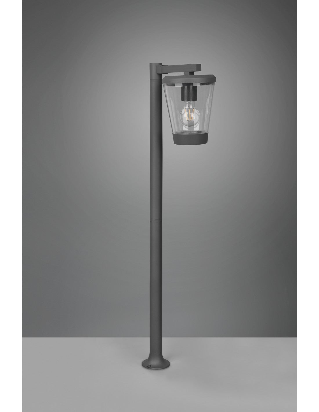 Farol Cavado para exterior, estilo vintage, aluminio antracita, IP44, trío de iluminación