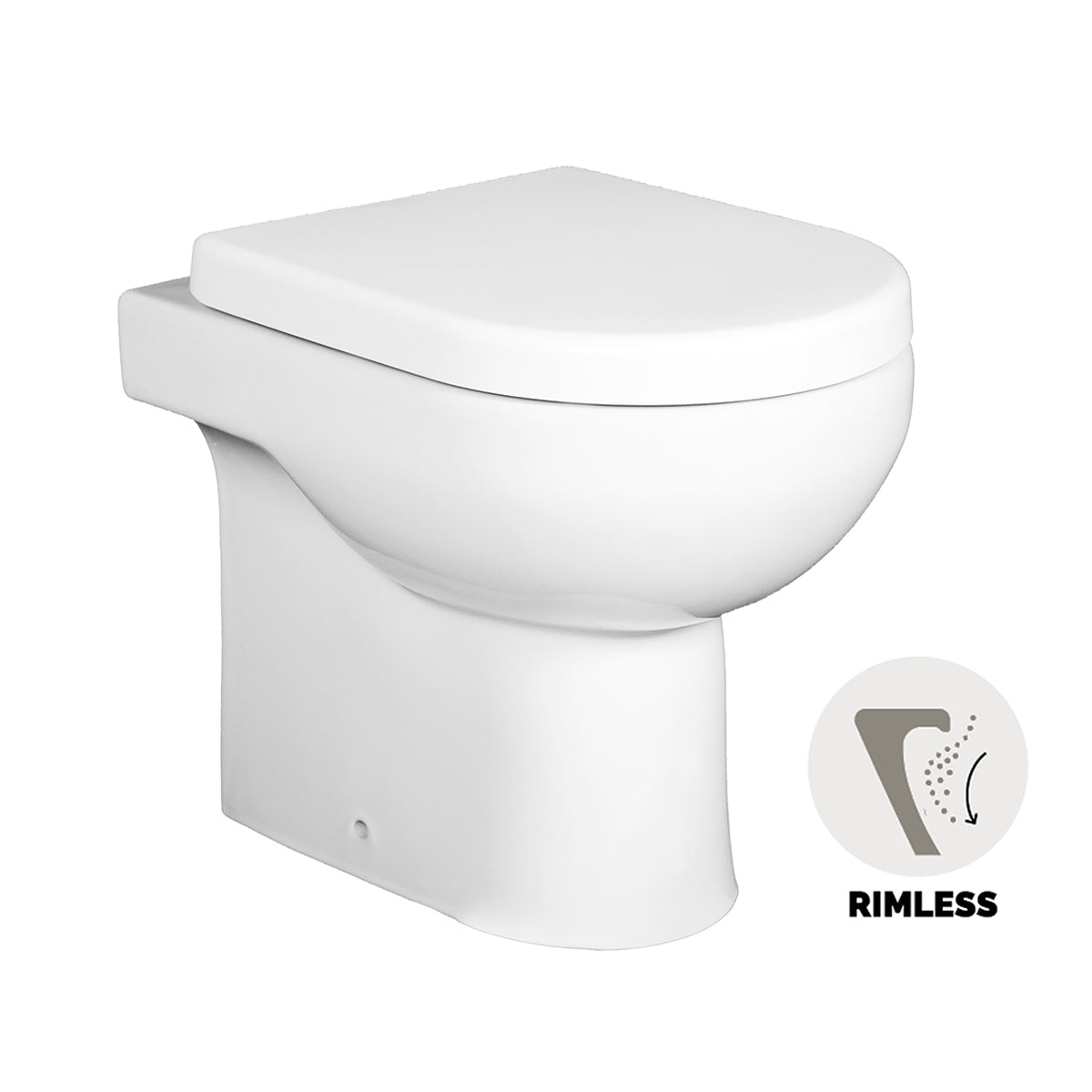 Inodoro empotrado a pared Klio Rimless - Desagüe universal