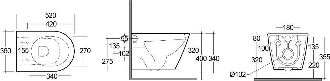 Jarrón colgante Resort sin bordes