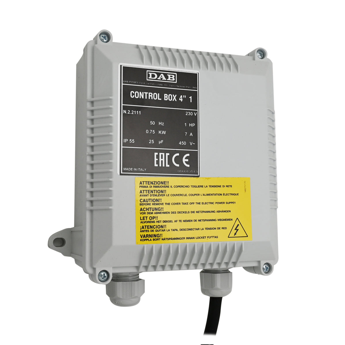 Cuadro eléctrico para bomba sumergible 1,5 Hp 35 uF