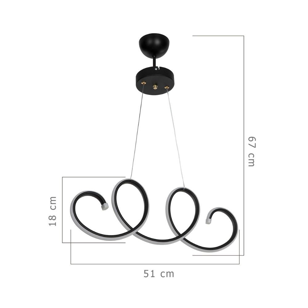 Lámpara colgante espiral LED negra Afra MDL4441