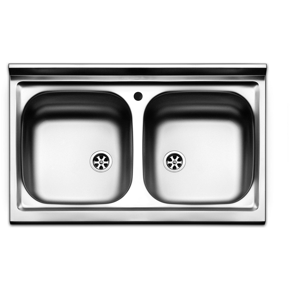 Fregadero sobre encimera de acero inoxidable 2 senos 80 cm