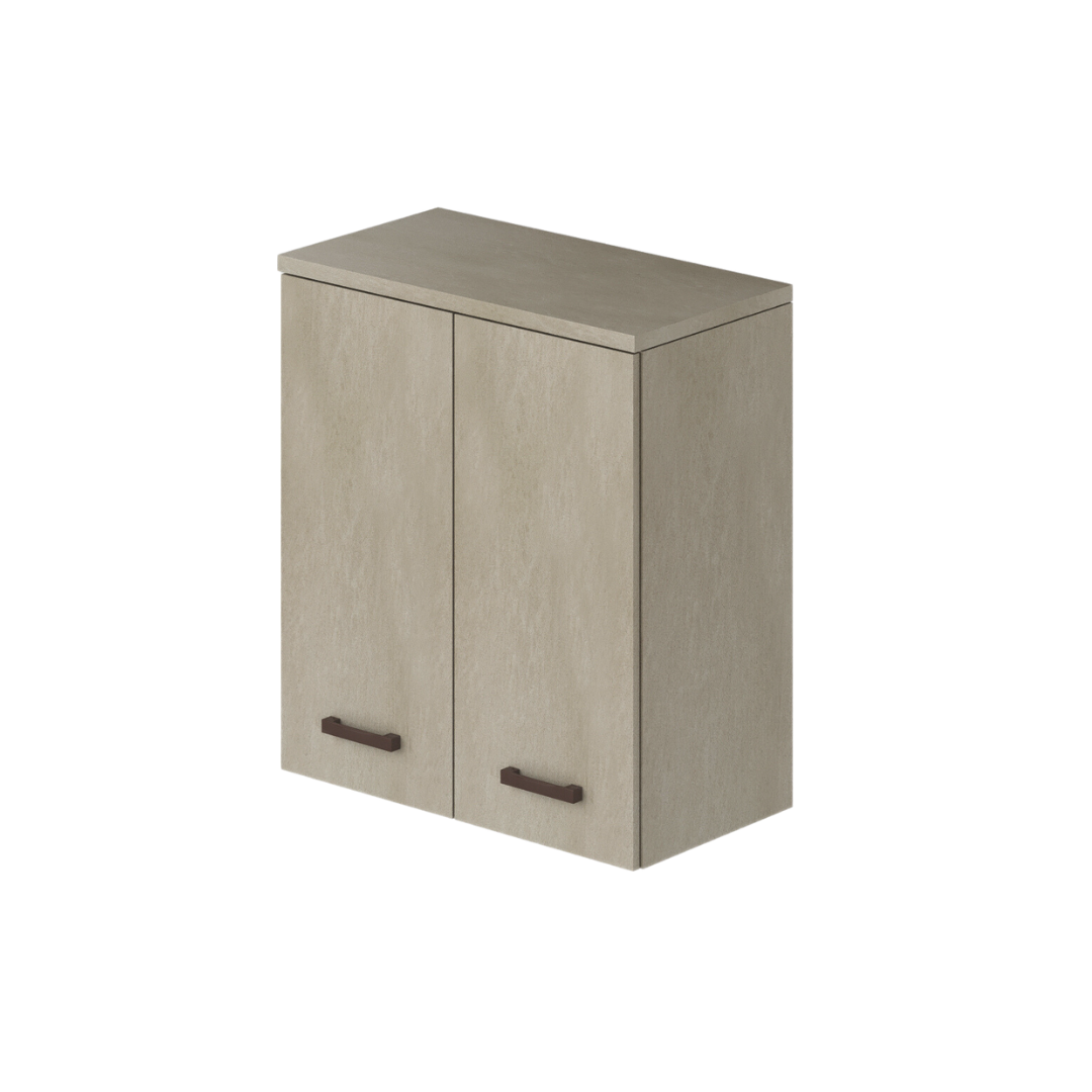 Mueble alto para lavandería con 2 puertas y estante color arcilla Al.77x71x38cm