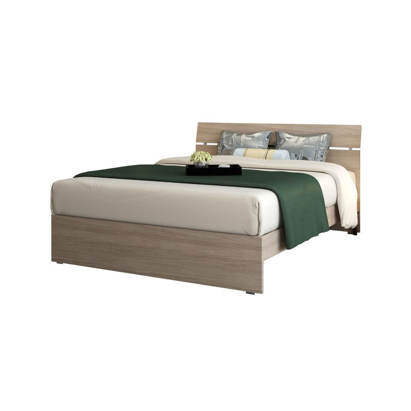 Cama doble de madera para dormitorio en color olmo 200x171xH 98 cm