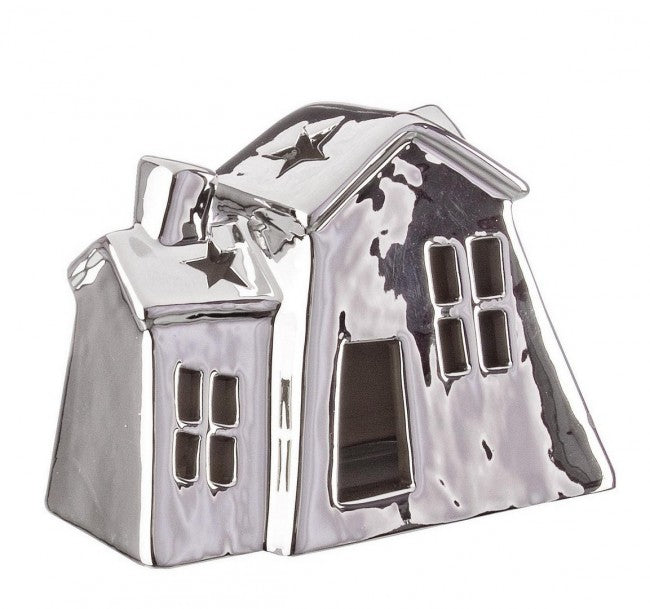 6x Casa de espejo plateada