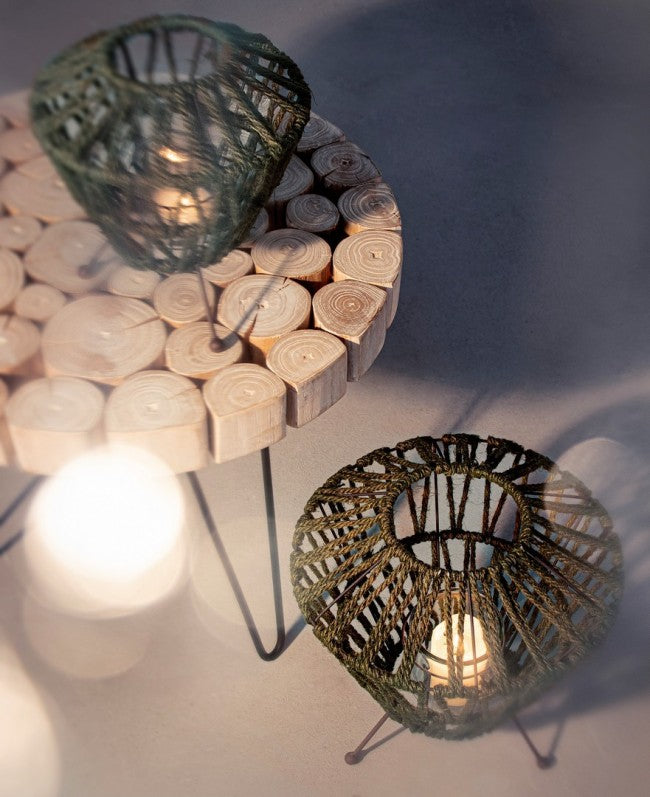 4x Linterna de hierba con trípode verde L