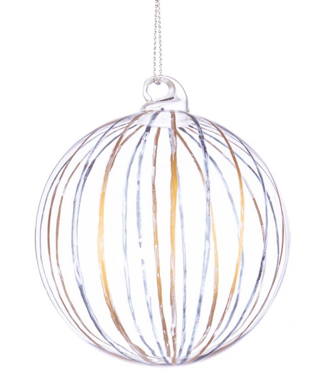 12x Esfera Vt Stripe Transp Oro