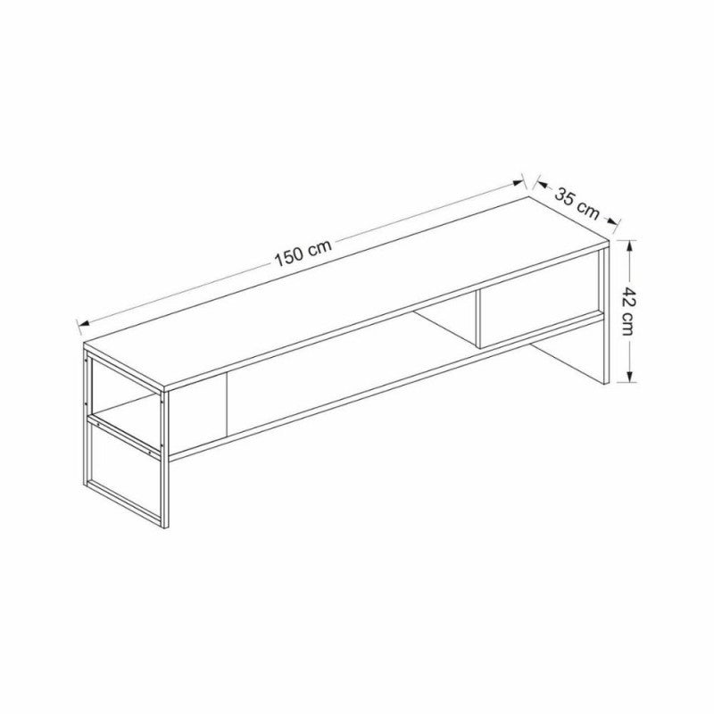Mueble TV Concord blanco y negro 150x35xh.42 cm.