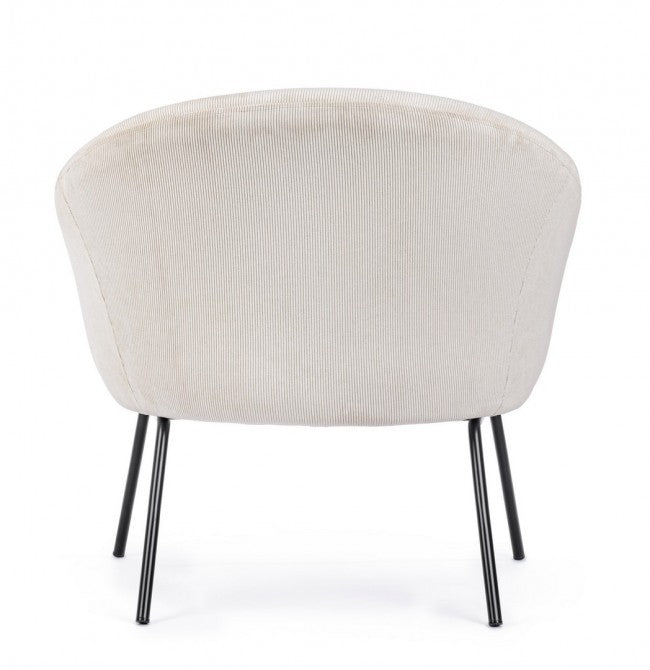 Aiko Velvet sillón de metal terciopelo blanco 80 x 76 x 75 cm