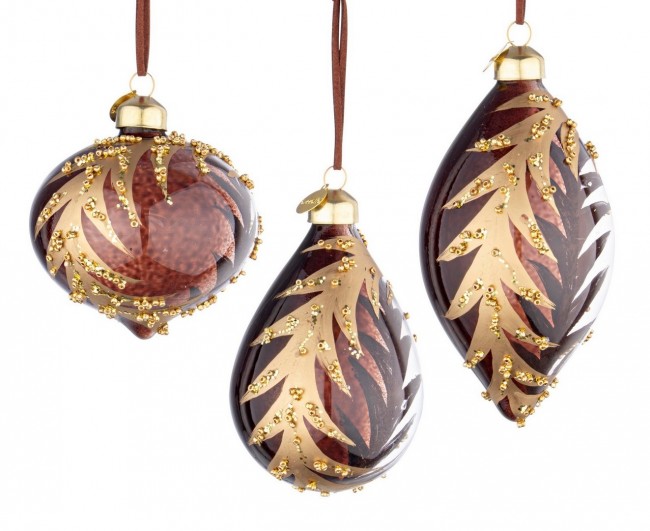 12x Colgantes marrones con detalle de Vt