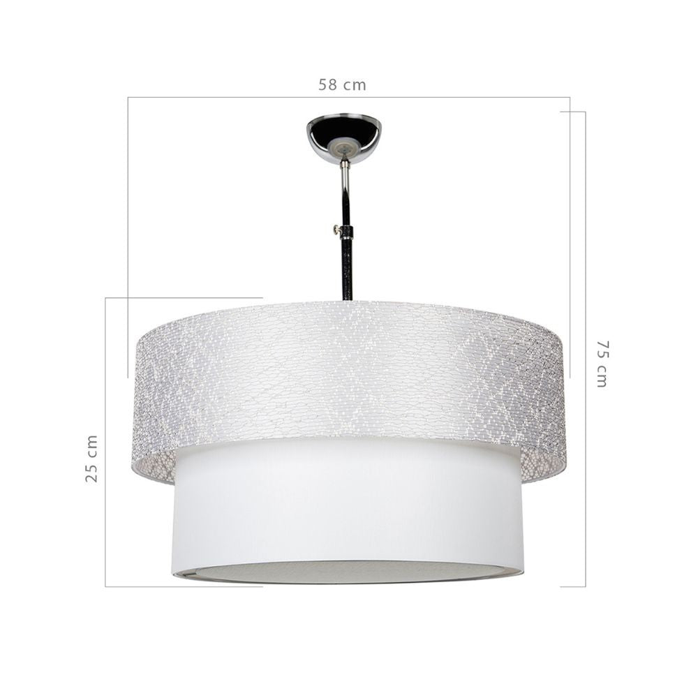 Lámpara colgante Polo MDL2749 en tela gris