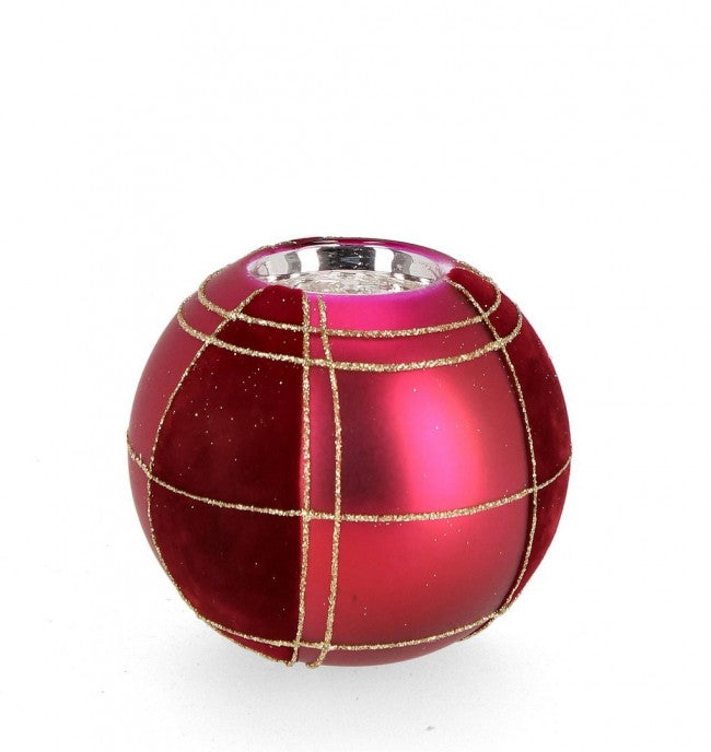 6x Portavelas Vt Rojo Aterciopelado D.100