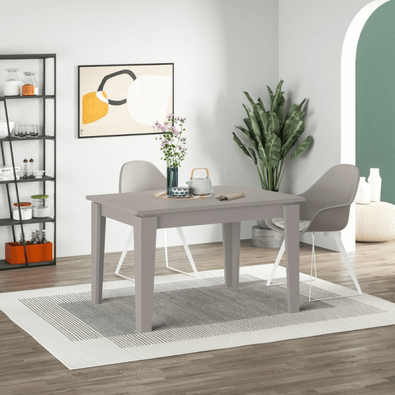 Mesa extensible Megaron moca claro gris tórtola 120x80 cm