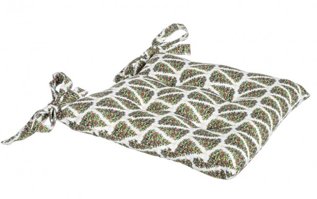 10x Funda Asiento Árbol Navidad Blanca 40X40