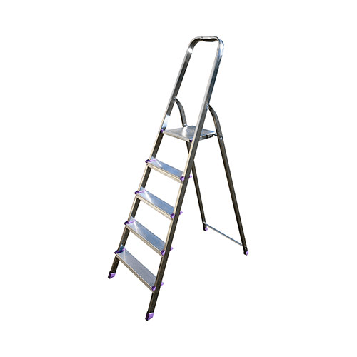 Escalera doméstica de aluminio con 7 peldaños - altura al suelo 1,54 m