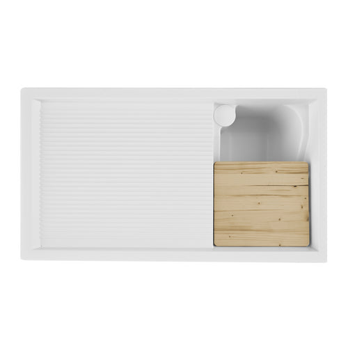 Mueble de madera con fregadero + funda lavadora Mod. Idex
