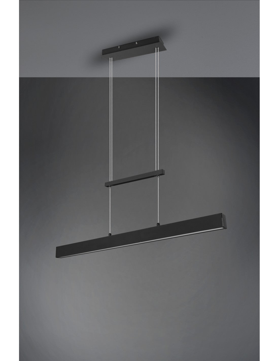 Paros Lámpara de suspensión doble regulable negro L90 cm Trio Lighting